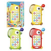 Телефон 34691 "WToys", 3 кольори, ОЗВУЧУВАННЯ УКРАЇНСЬКОЮ МОВОЮ, пісні, мелодії, казки, вірші, скоромовки, загадки, підсвічування, прорізувачі