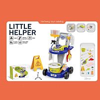 Набір для прибирання 667-68 пилосос на батарейках, світловий датчик, візок, відро з віджимом, швабра, мітла, щітка, знак попередження, 20 предме