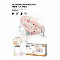 Шезлонг YK 7007 A заспокійлива вібрація, дуга з підвісками, на батарейках, регулювання положення, пискавка, в коробці