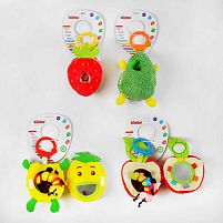 Брязкальце C 55876 "Bimbo", "Фрукти", 4 види, пискавка, шелесткі елементи, в пакеті, ВИДАЄТЬСЯ ТІЛЬКИ МІКС ВИДІВ