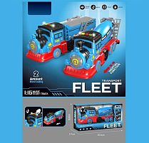 Потяг H 2511 2 види, довжина 28 см, підсвічування, звуки, інерція, масштаб 1:16, рухомі елементи, гумові шини, в коробці