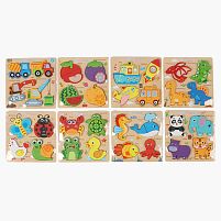 Пазли-вкладиші C 74207 дерев’яні, підписи англійською мовою, в плівці, ВИДАЄТЬСЯ ТІЛЬКИ МІКС ВИДІВ