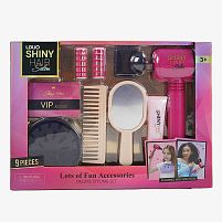 Набір перукаря 626002 9 аксесуарів, фен видуває повітря, 2 насадки, 2 бігуді, гребінець, люстерко у коробці