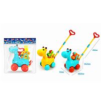 Каталка 0396 2 кольори, пискавка, рухливі елементи, в пакеті