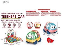 Набір машин BM 2101 ЦІНА ЗА 12 ШТУК В БЛОЦІ, брязкальце, гумові елементи, в коробці