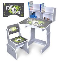 Картинка  Дитяча парта-трансформер Bambi N 2071-31-5 «Football» (регульована висота, стільчик, надбудова для книг, ящик під стільницею для канцтоварів) магазин cd-market