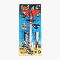 Набір пірата 999-7 меч довжиною 46 см, пістоль, підзорна труба, на листі