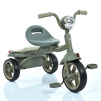 Велосипед дитячий триколісний Turbotrike MT 1037 Grey (колеса: EVA, переднє: Ø8", задні: Ø6", рама: сталь, фара, музика, багажникз кришкою)