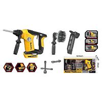 Електричний інструмент T 023 підсвічування, 3 насадки, дриль, цвяхозабивний пістолет, полірувальна щітка, в коробці