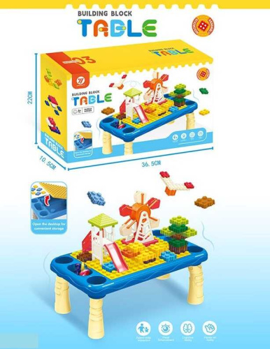 Столик з конструктором 472 висота столика 19 см, колесо огляду, конструктор, в коробці