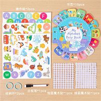 Логічна книжка С 75460 двосторонні картки з прописами та завданнями, маркер “пиши-стирай”, наліпки, зображення тварин та людей, літери англійсько