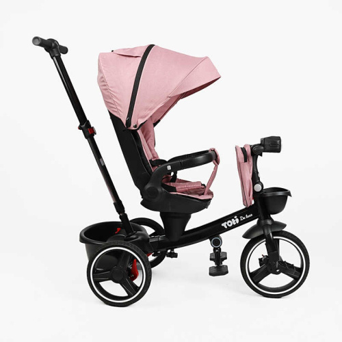 Велосипед дитячий триколісний Toti 5430-7 (колеса: переднє Ø10"/задні: Ø8"/PU, рама: сталь/складна, батьківська ручка, навіс, музична фара, до 25 кг) фото 2