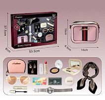 Набір аксесуарів 676-7 сумочка, гаманець, імітація косметики, функціональний годинник, імітація карток, хустка, окуляри, прикраси, в коробці