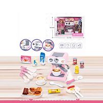 Кавомашина A 8609 наливає водичку, парогенератор, звуки, підсвічування, рухливі елементи, іграшковий посуд, муляжі їжі, в коробці