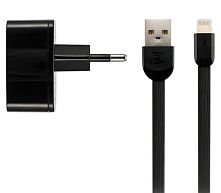 Картинка  Зарядное устройство Remax 2.4 A Dual USB Charger + Data Cable for Lightning, black (RP-U215I-BLACK) магазин cd-market