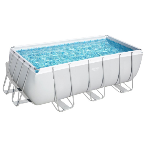 Каркасний басейн Bestway 56456 (122*201*412 см., об'єм: 8124 л., картриджний фільтр-насос 2006 л/год, дозатор хлору, драбина, серія: Power Steel) фото 3