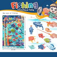 Риболовля 555-300 магнітна, 9 рибок, 2 вудки, на листі