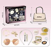Набір аксесуарів 656-5 сумочка, імітація косметики, окуляри, обруч, крабик, в коробці