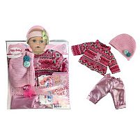 Одяг для пупса YLC 43 G в'язаний светр, штанці, шапочка, підгузник, пустушка, для ляльок зростом 30-35 см, в пакеті