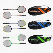 Бадмінтон TK Sport С 70208 (ракетка 3*20,5*65,5 см, металевий каркас, 2 шт, 3 кольори, чохол)