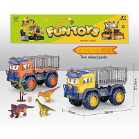 Спецтехніка 8615 2 кольори, 35х16х21,5 см, 3 фігурки динозаврів, аксесуари, в пакеті