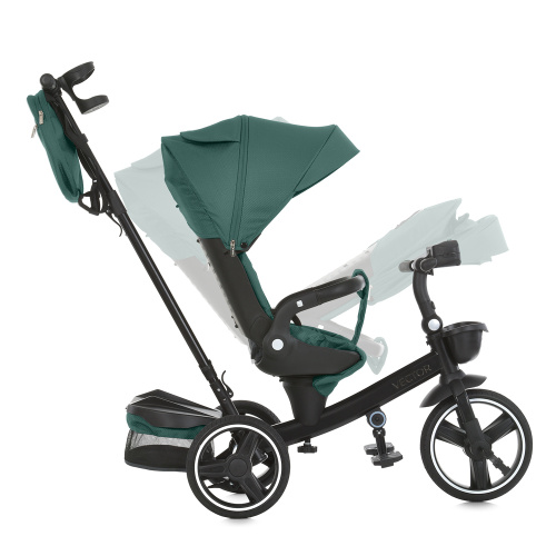 Велосипед дитячий триколісний El Camino ME 1162-1 VECTOR Green (колеса: передні Ø26 см, задні Ø23 см, батьківська ручка, фара) фото 6