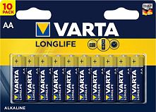 Картинка  Батарейка VARTA LONGLIFE AA BLI 10 ALKALINE (04106101461) магазин cd-market