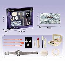 Набір аксесуарів 626-1 функціональний годинник, пензлики, гаманець, прикраси, імітація косметики, резинка, в коробці