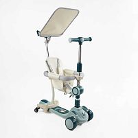 Самокат триколісний Skyper FJ-93078 (5в1, колеса: передні Ø125 мм/заднє Ø100 мм/страхувальні/PU, батьківська ручка/захисний бампер/підсвічування)