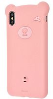 Картинка  Чехол Baseus для iPhone XS Bear Silicone, Pink (WIAPIPH58-BE04) магазин cd-market