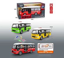 Автобус YM 9907 B розмір: 19х8х8.5 см, підсвічування, звуки та мелодії, інерція, відчиняються двері, гумові колеса, в коробці