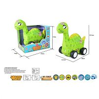 Машинка м`яка QL 8902 C-5 “Динозавр”, звуки транспорту, веселі мелодії, вібрація, знімний чохол, гумові шини, на батарейках, в коробці