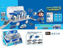 Трек 2810 2 металопластикові машинки, гелікоптер, запускач, в коробці