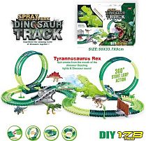 Трек 352 світло, звук, дино майданчик, 178 елементів, довжина треку 488 см, аксесуари, в коробці