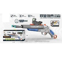 Рушниця 832 механічний принцип роботи, довжина 38 см, 2 дула, 10 м’яких патронів, 6 гільз, приціл, в коробці