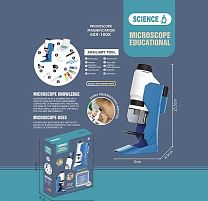 Мікроскоп 2228 A збільшення 60-180х, інструменти, зразок, скельця, підсвічування, в коробці