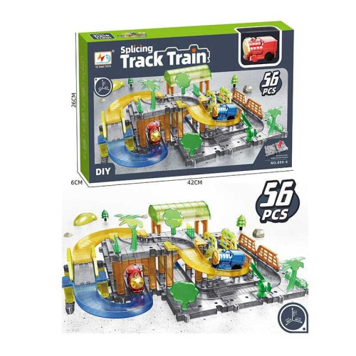 Трек 899-6 57 деталей, локомотив, в коробці