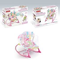 Шезлонг 68147 брязкальце з мелодіями, вібрація, регулювання положення, дуга з пальчиковими іграми, захисна сітка, в коробці