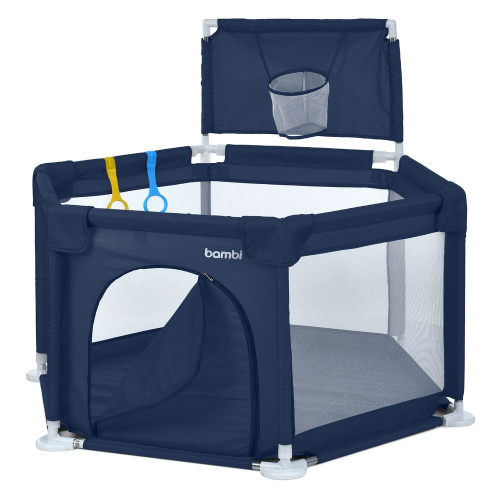 Намет-манеж Bambi MR 1340-BL (63/104*121*138 см, тканина: Oxford 150D, 2 ручки, баскетбольне кільце Ø20 см, вхід із застібкою-блискавкою, поліестер) фото 2
