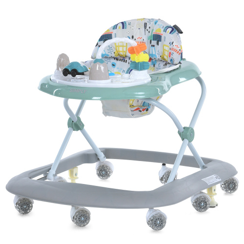 Ходунки дитячі El Camino ME 1215 Green (колеса: 8 шт, стопори: музика, світло, кермо, рухомі деталі, салатовий/сірий)