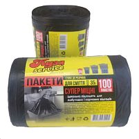 Пакети для сміття суперміцні 35л 100шт/уп 50*60см Stenson KS-1020