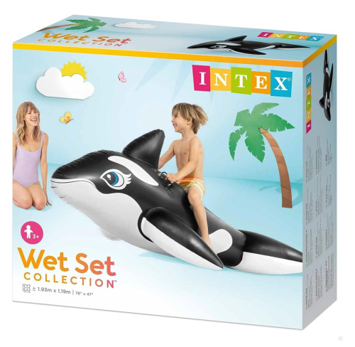 Плотик дитячий надувний для плавання Intex 58561 «Косатка» (119*193 см, ручки, вік 3+, до 40 кг) фото 10