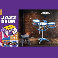 Барабанна установка ZG 3004-C розмір: 53х33х65 см, барабанні палички, стільчик, в коробці