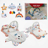 Килимок HX 9158 A Штрих = 50989 РОЖЕВИЙ, розмір - 99х61 см, висота дуги - 45 см, 5 підвісок — брязкалець, піаніно — бізіборд, підсвічування, звуки