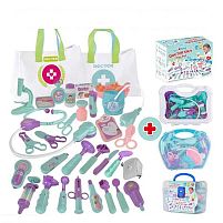Набір лікаря STYJ 01 сумка, стетоскоп, звук серцебиття, світло, шприц, муляжі ліків, інструменти для огляду, в боксі