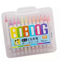 Набір маркерів двосторонніх (маркер/пензлик) "BobDog" 36кол Stenson WW01137ST