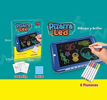 Дошка для малювання 1688 X різнокольорове LED - підсвічування, 6 неонових маркерів, прозора основа, фон, серветка, в коробці