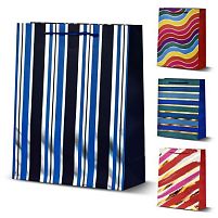 Пакет подарунковий паперовий L "Stripes" 31*42*12см Stenson R33066-L