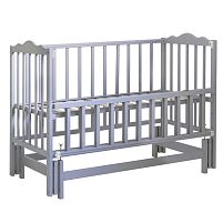 Ліжечко дитяче "Софія-2" - шарнір-підшипник з опускною боковиною (Сірий)