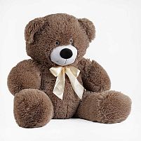 М`яка іграшка "Ведмедик" колір графітовий В53574 висота 1 м в пакеті